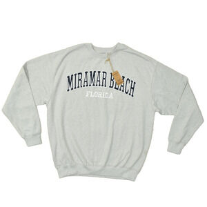 Men's Miami Apparel Miramar Beach Florida Sweatshirt Regular Size XL Gray NEW